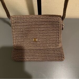 The Sak Brown Woven Crossbody Bag -  Casual Everyday Shoulder Bag